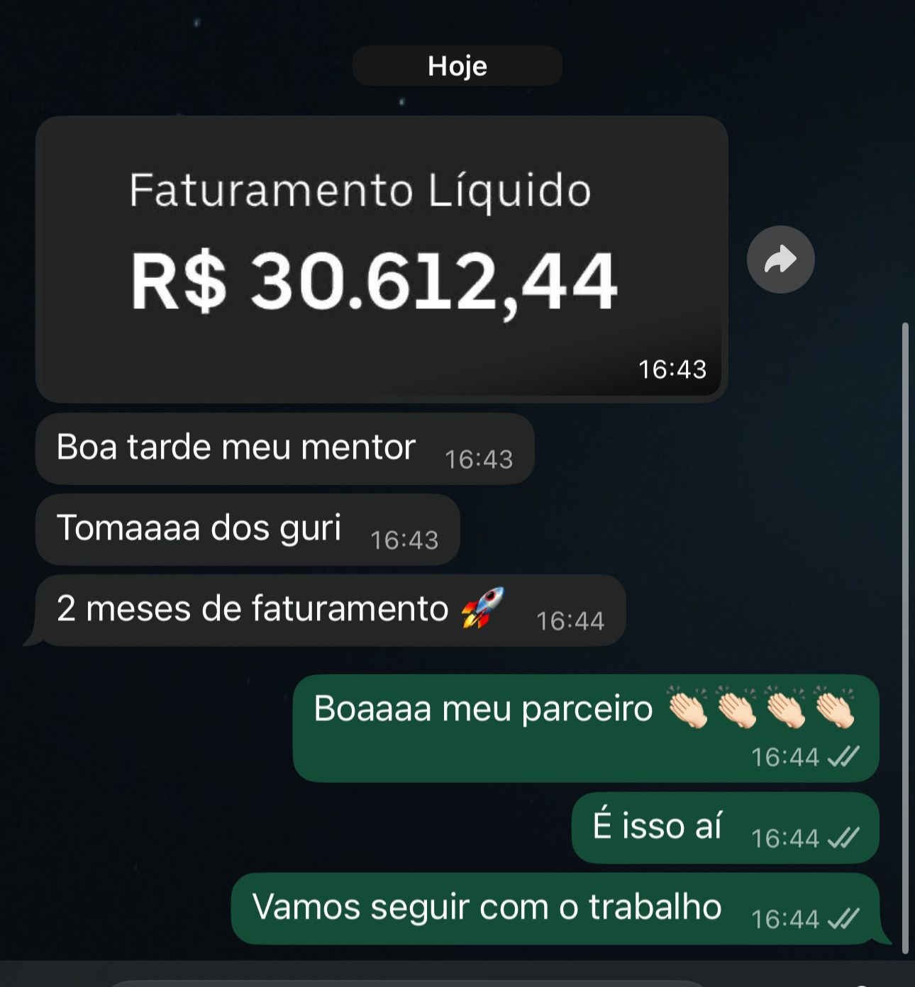 Resultado aluno R$30k