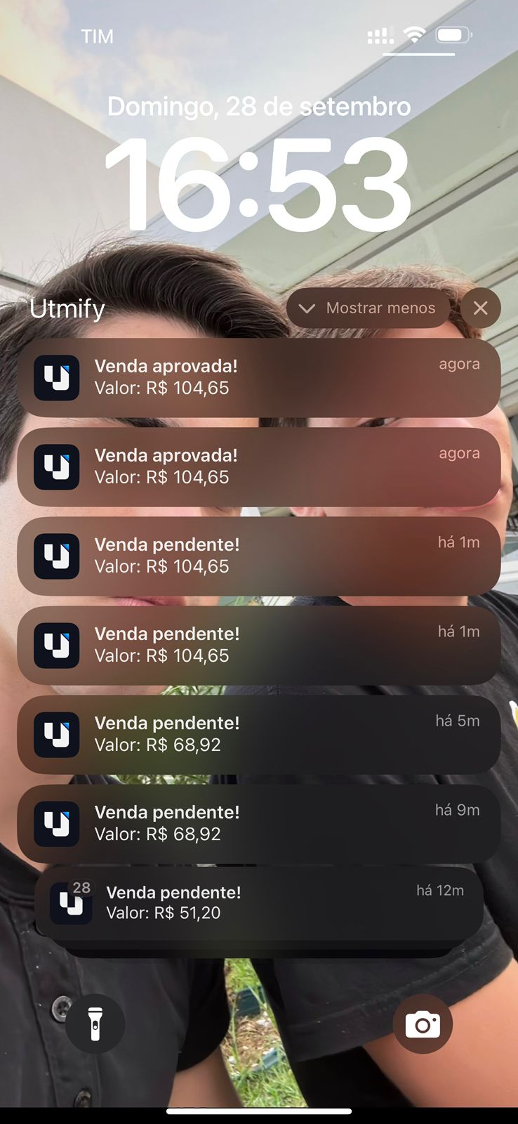 Notificações de vendas